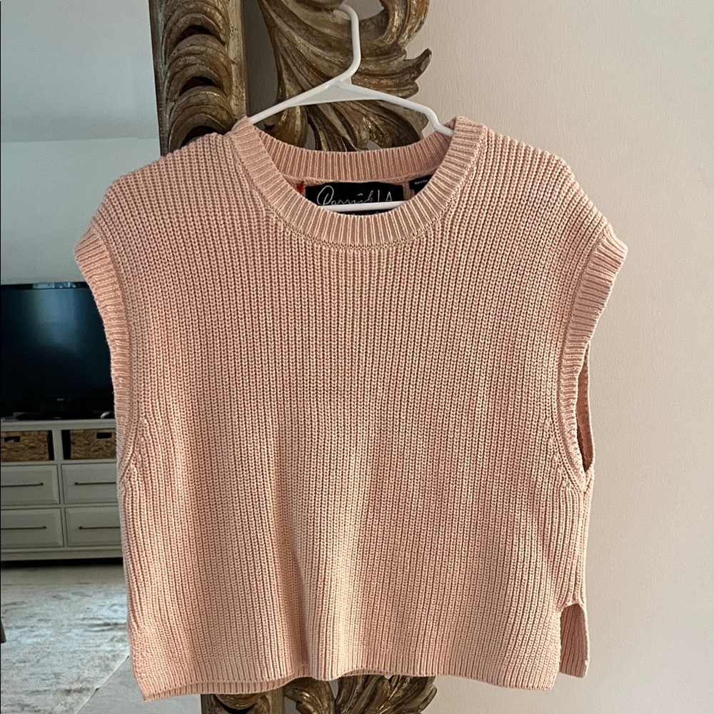 Women's Blush Sleeveless Knit Vest